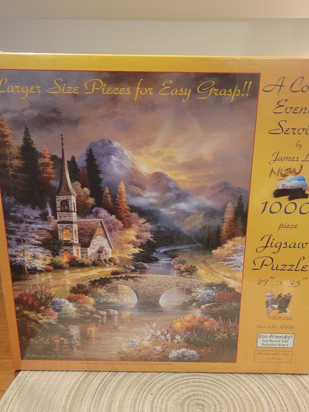 🧩NEW~ A COUNTRY EVENING SERVICE . 1000 PC. JIGSAW PUZZLE